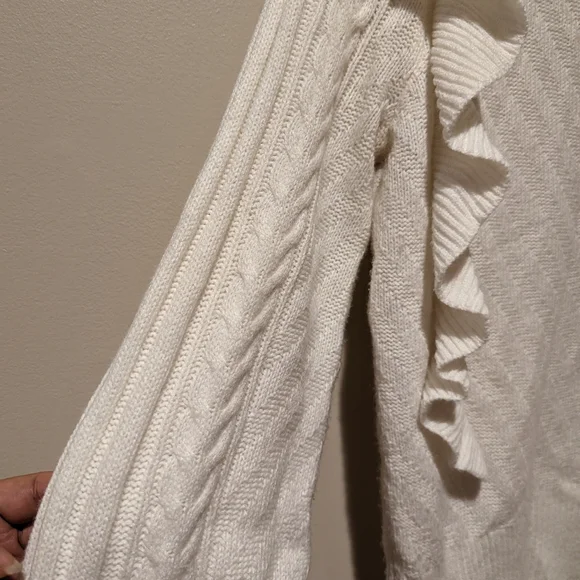 White Ruffled Sweater - Picture 5 of 5